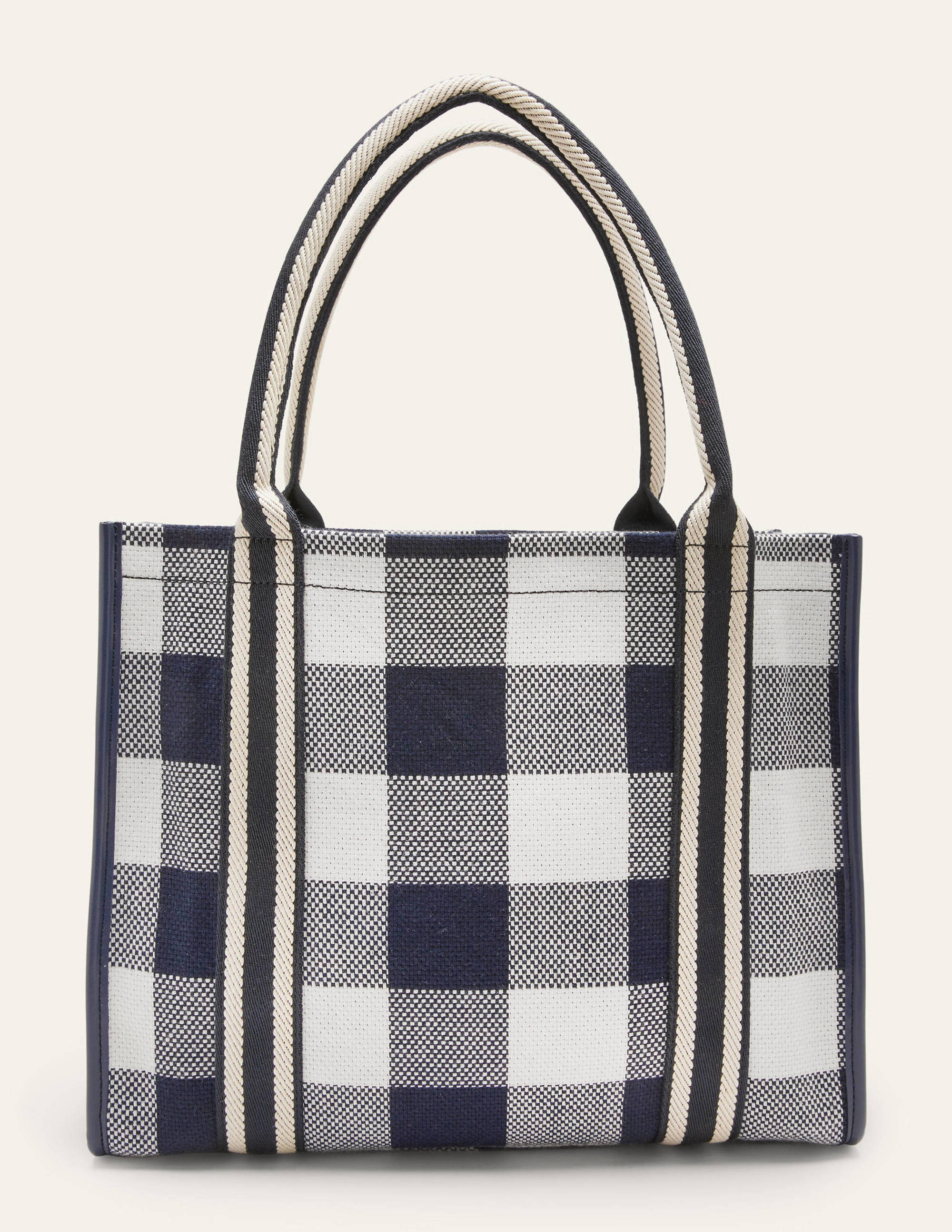 Tilda Canvas Tote Bag-Atlantic Ocean Gingham - Image 1