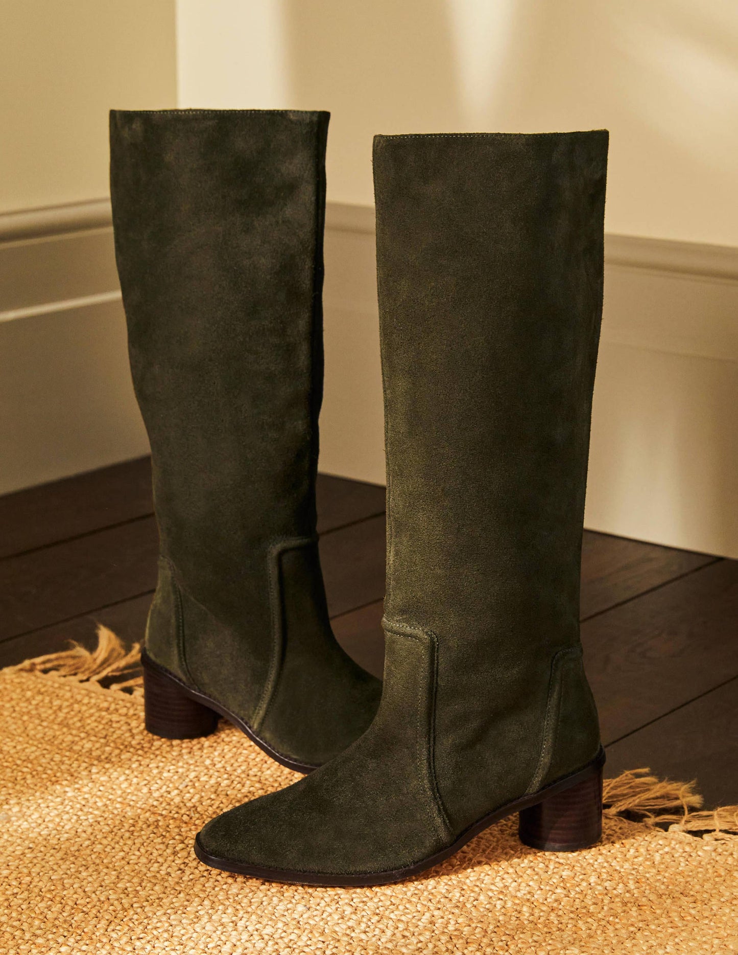 Suede Knee High Boots-Marsh