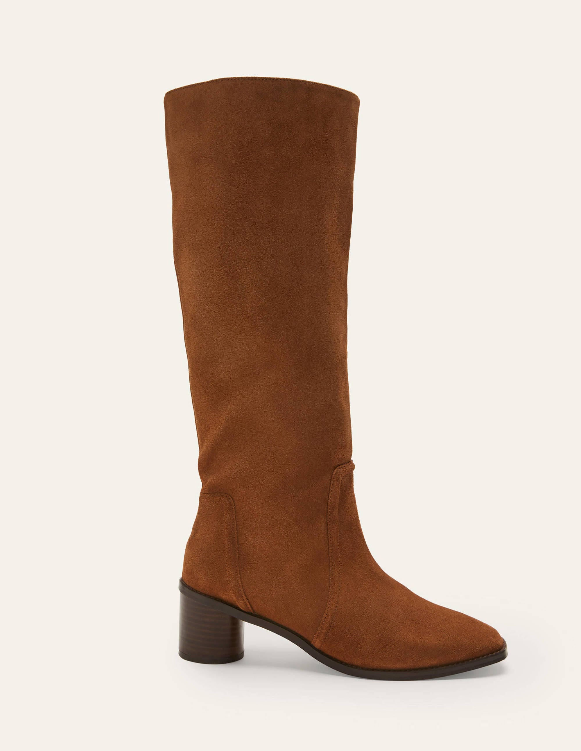 Suede Knee High Boots-Tobacco - Image 2