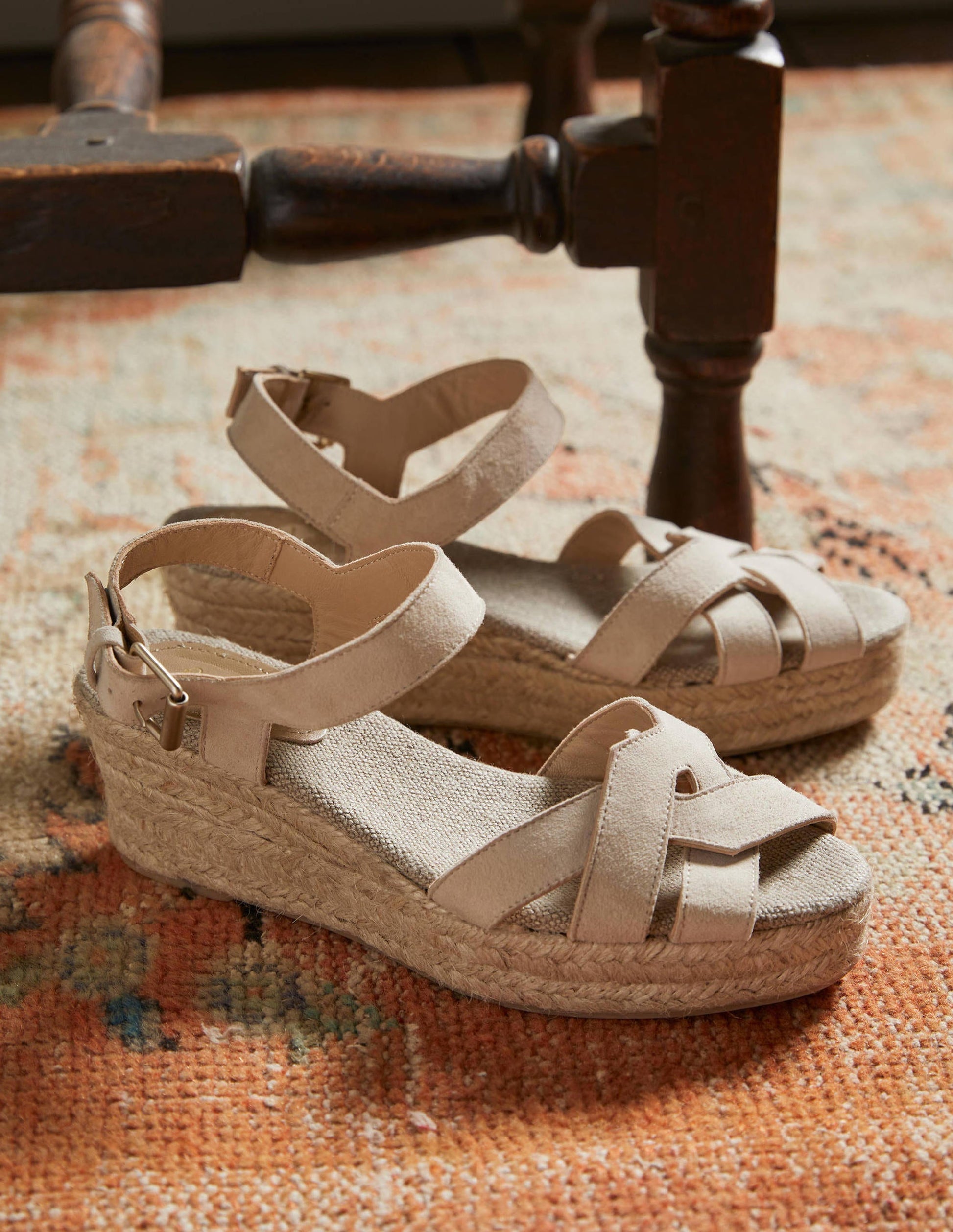 Geometric Espadrille Wedges-Oatmeal-1