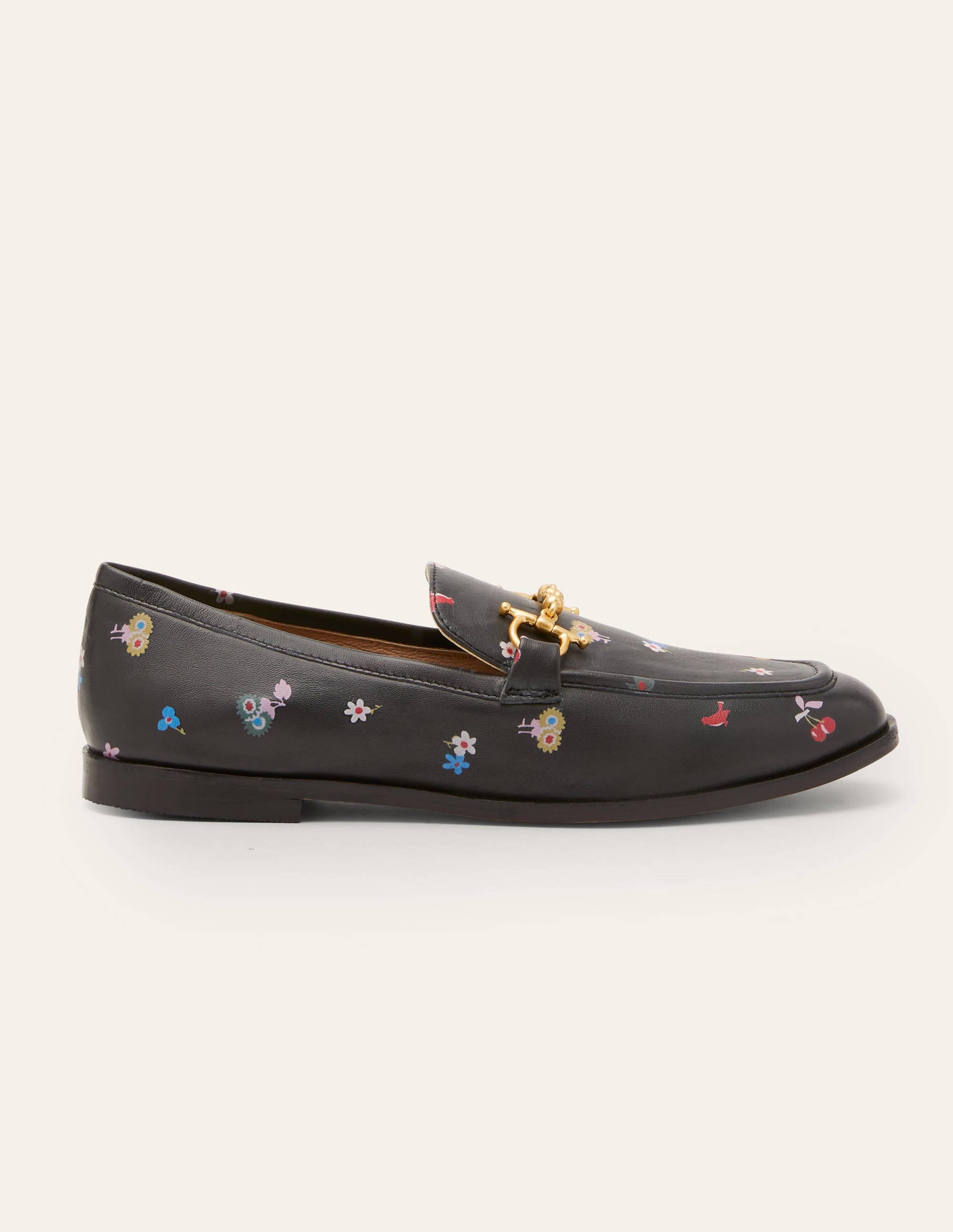 Snaffle Detail Leather Loafers-Black, Woodland Bud - Image 2