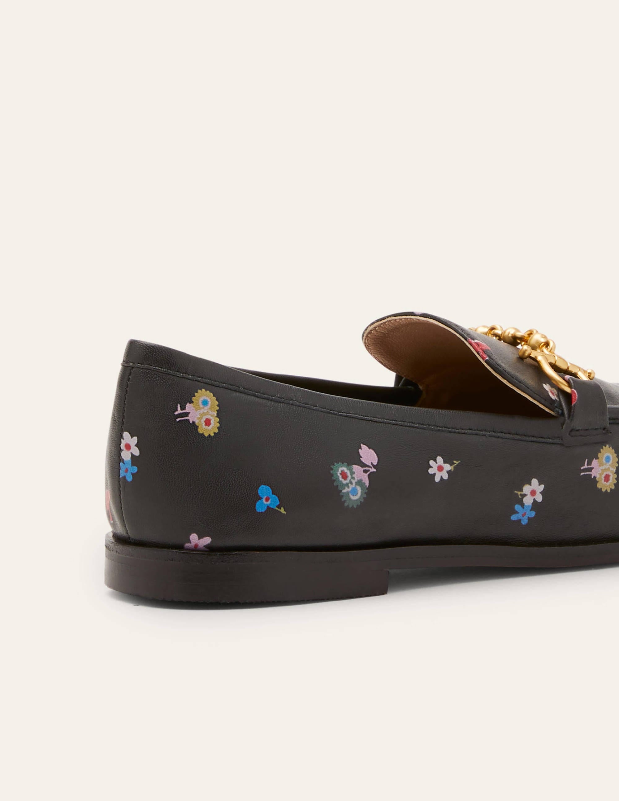 Snaffle Detail Leather Loafers-Black, Woodland Bud - Image 4