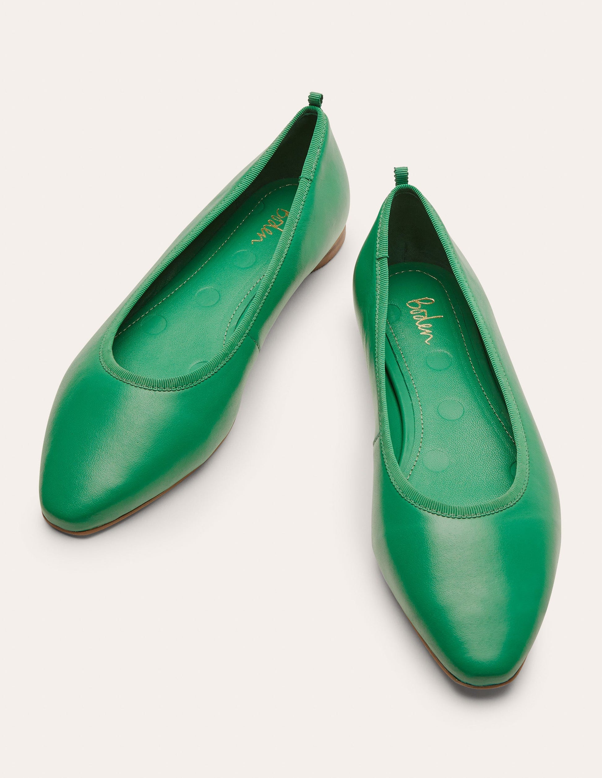 Almond Toe Ballerinas-Irish Green-1