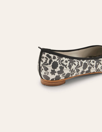 Almond Toe Ballerinas-Black, Flora Bloom Mono-3