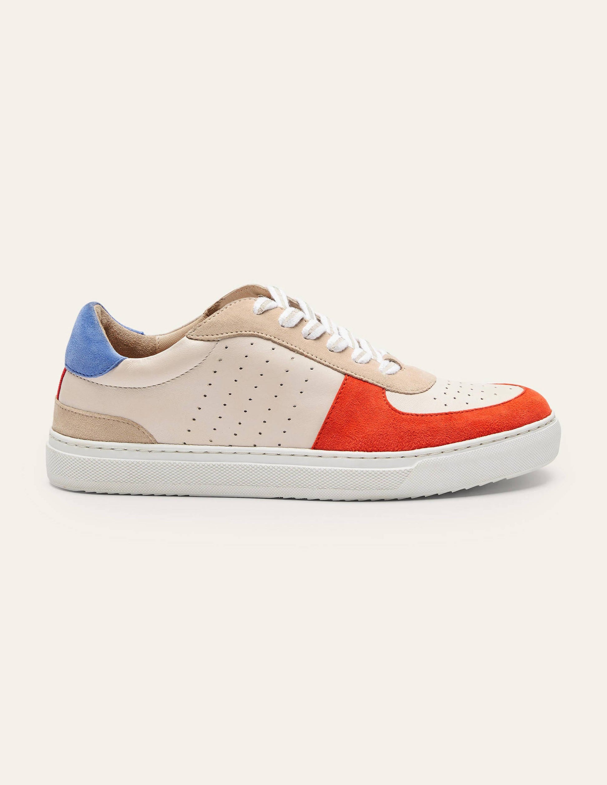 Lace Up Leather Trainers-Firecracker-2