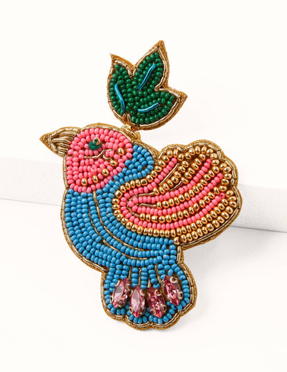 Beaded Earrings-Bird-2