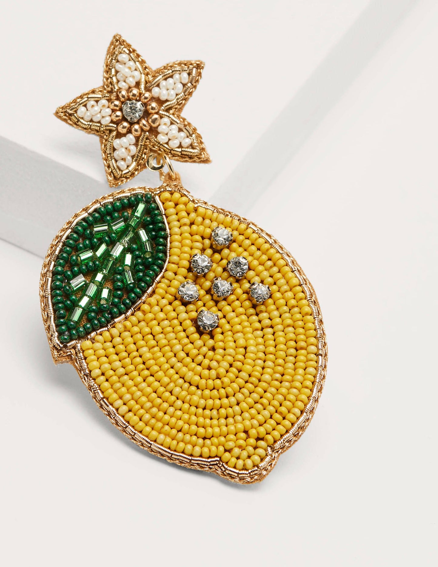 Beaded Earrings-Lemons