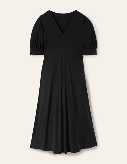 Eva Jersey Midi Dress-Black-5