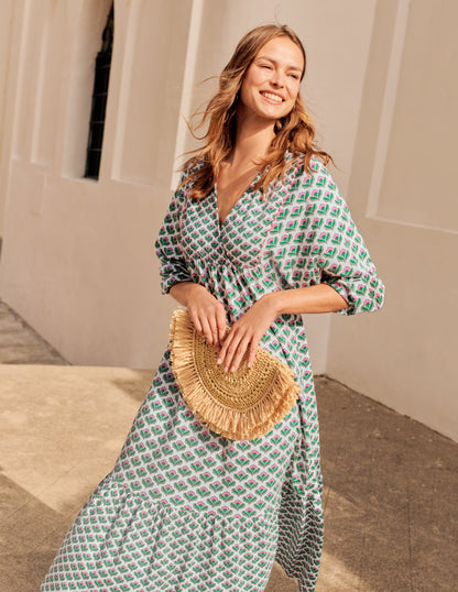 Anita Jersey Midi Dress-Ivy, Oriental Bud-6
