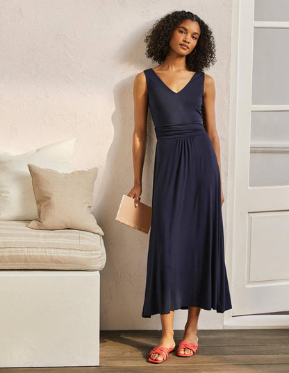 Sienna Jersey Maxi Dress-Navy-1