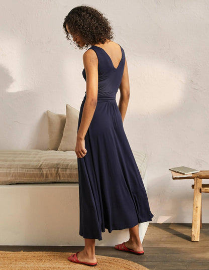 Sienna Jersey Maxi Dress-Navy-3