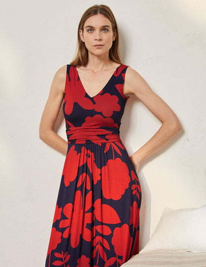 Sienna Jersey Maxi Dress-Winterberry, Flora Bloom-1