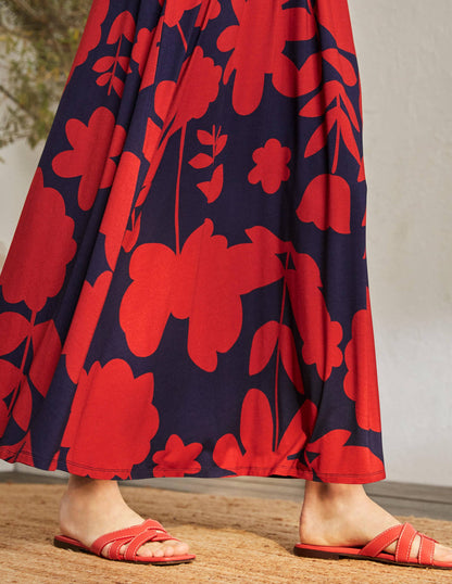 Sienna Jersey Maxi Dress-Winterberry, Flora Bloom-2