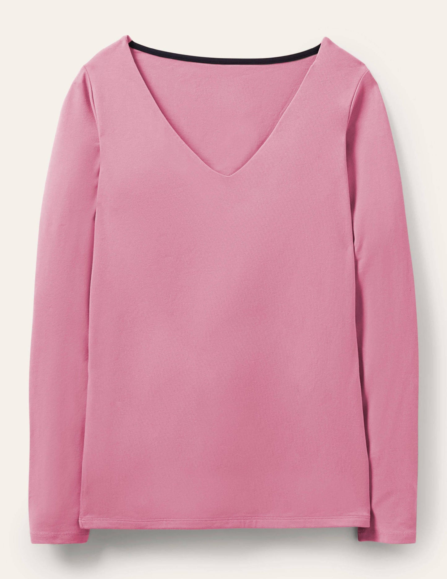 Double Layer V-neck Top-Posy Pink