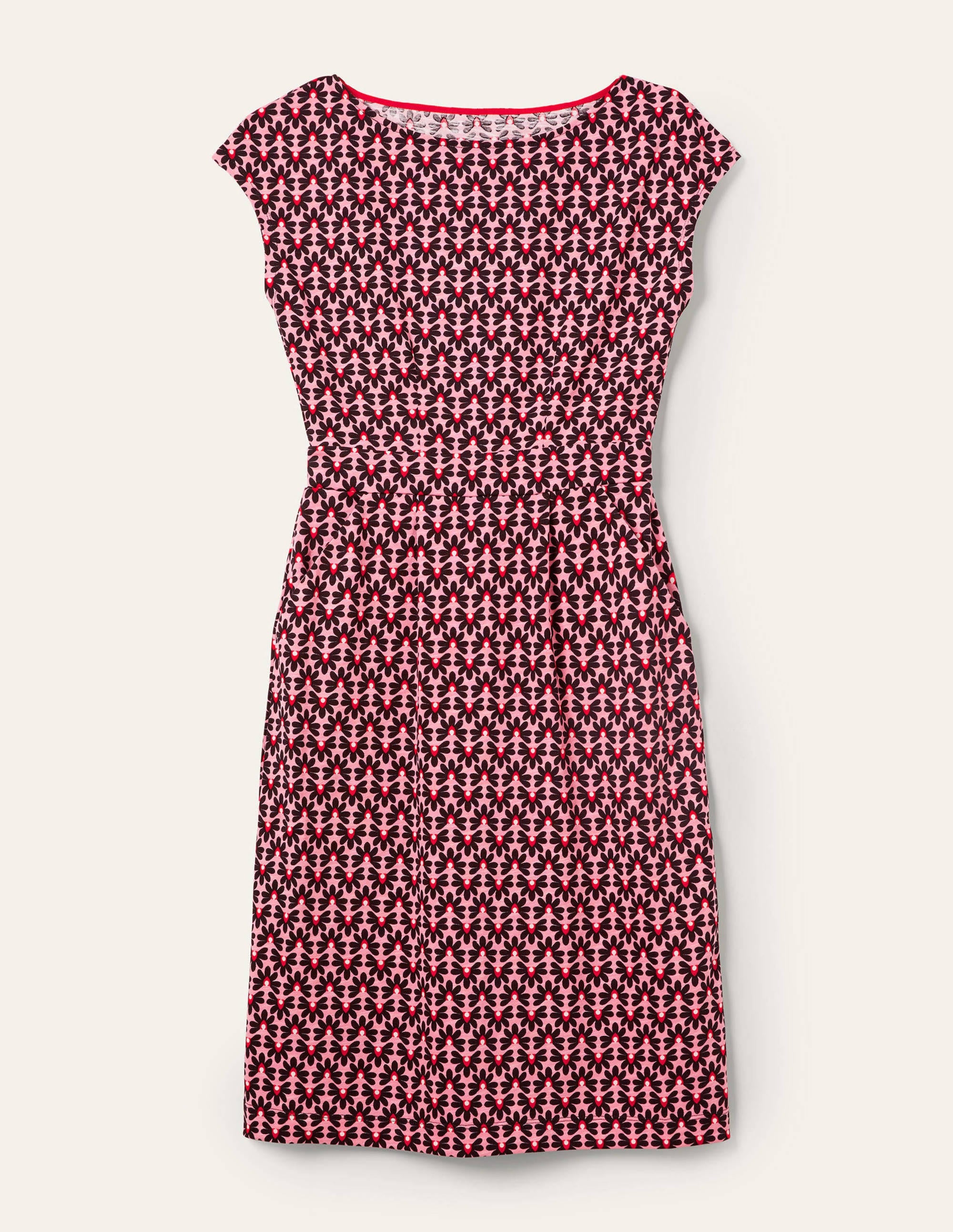 Florrie Jersey Dress-Formica pink, Floral Tile Geo - Image 5