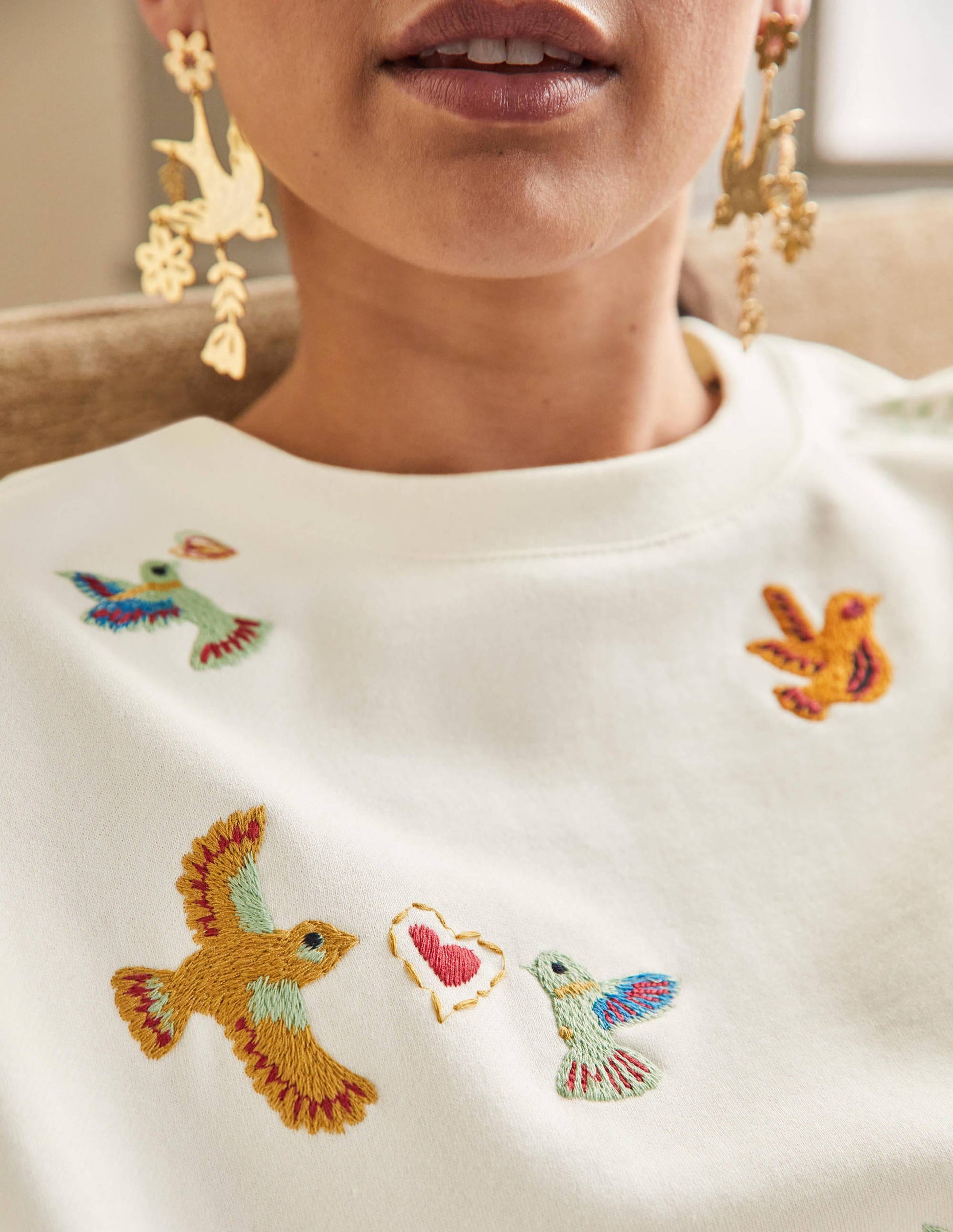 Interest Sweatshirt-Ivory, Multi Embroidery-2