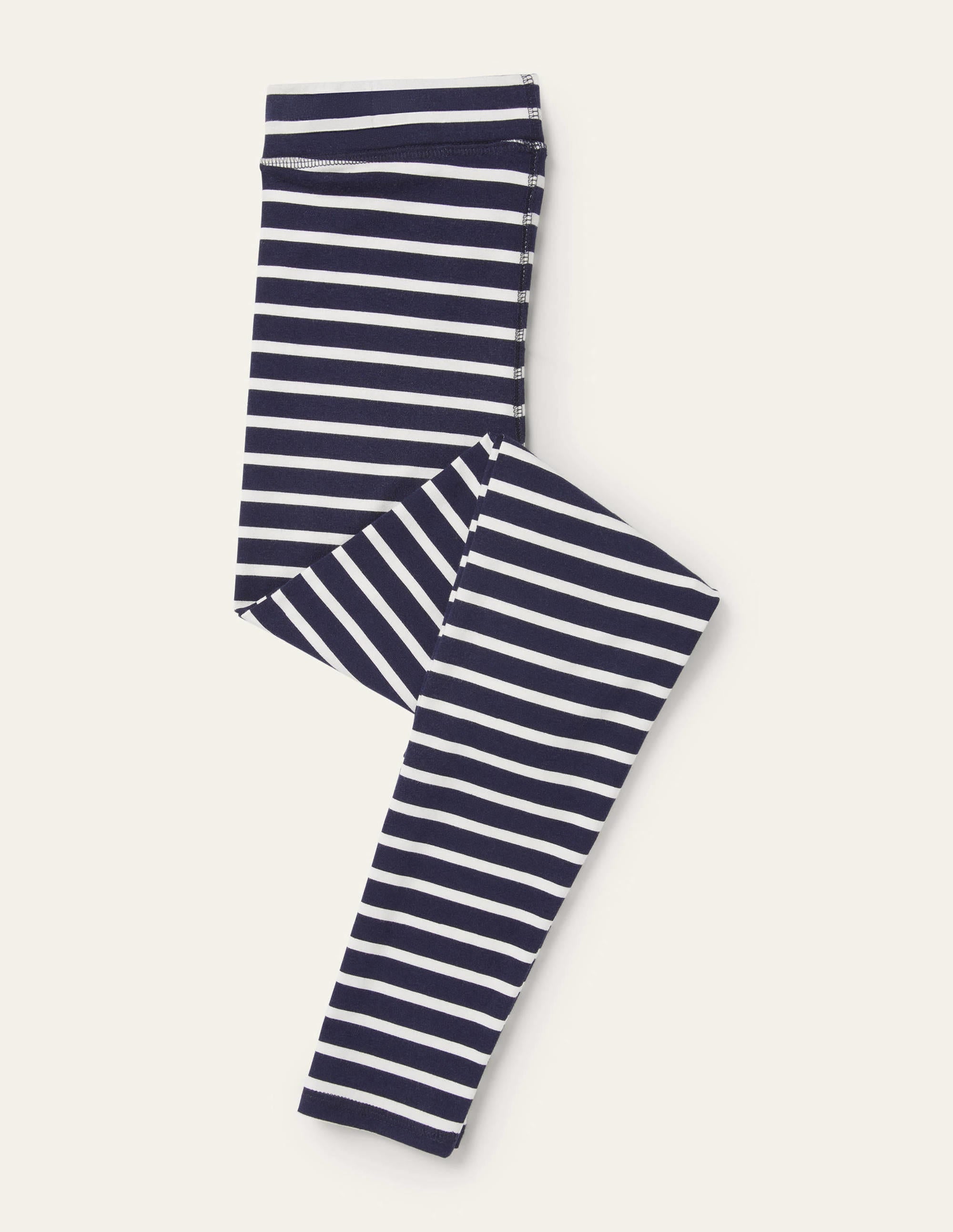 High Rise Jersey Leggings-Navy/Ivory - Image 5