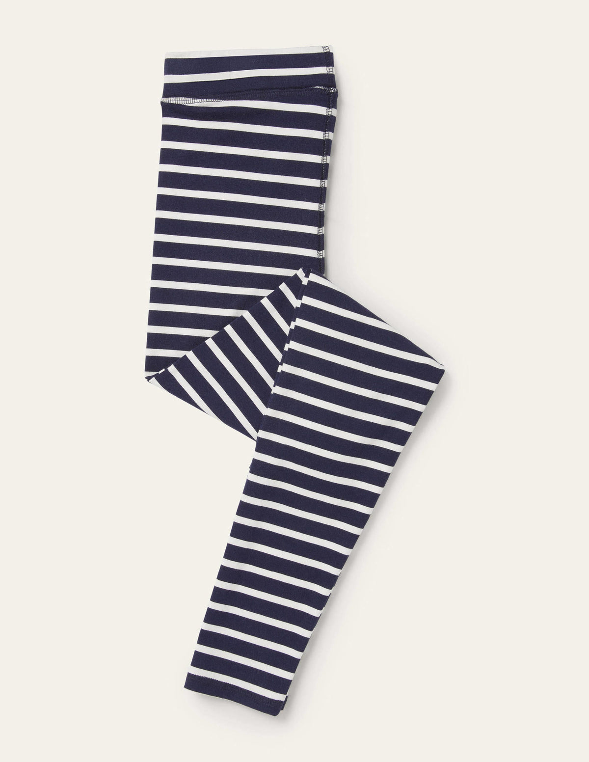 High Rise Jersey Leggings-Navy/Ivory - Image 6