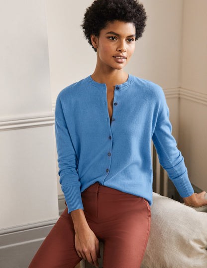 Cashmere Cardigan-Riviera Blue