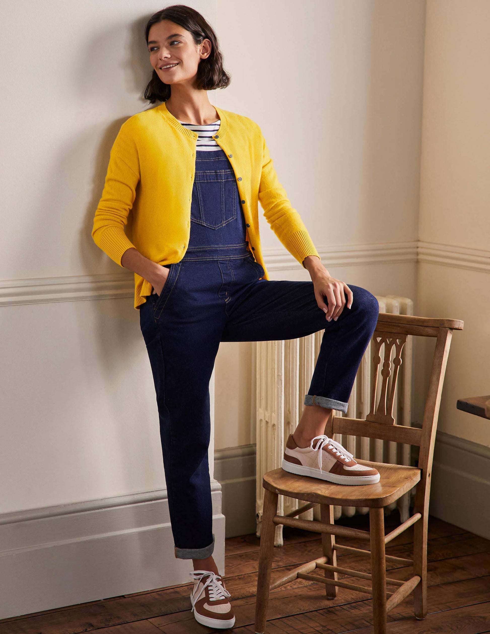 Cashmere Cardigan-Citrine Yellow-4