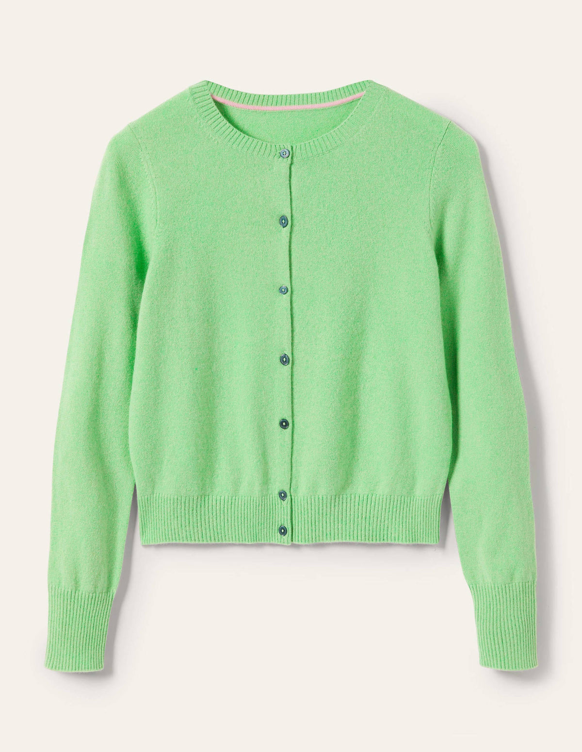 Cashmere Cropped Cardigan-Zephyr Green - Image 5