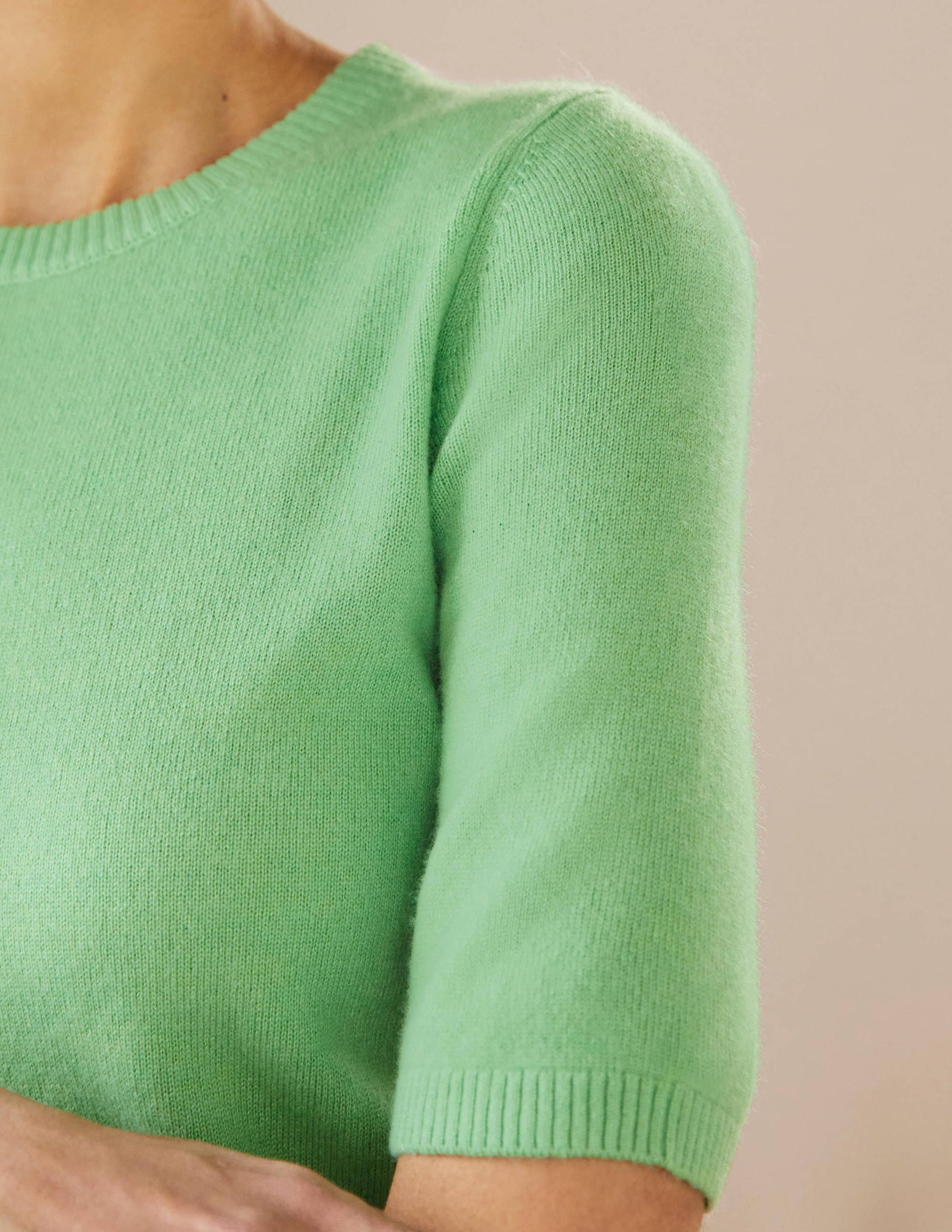 Cashmere Knitted Top-Zephyr Green - Image 2
