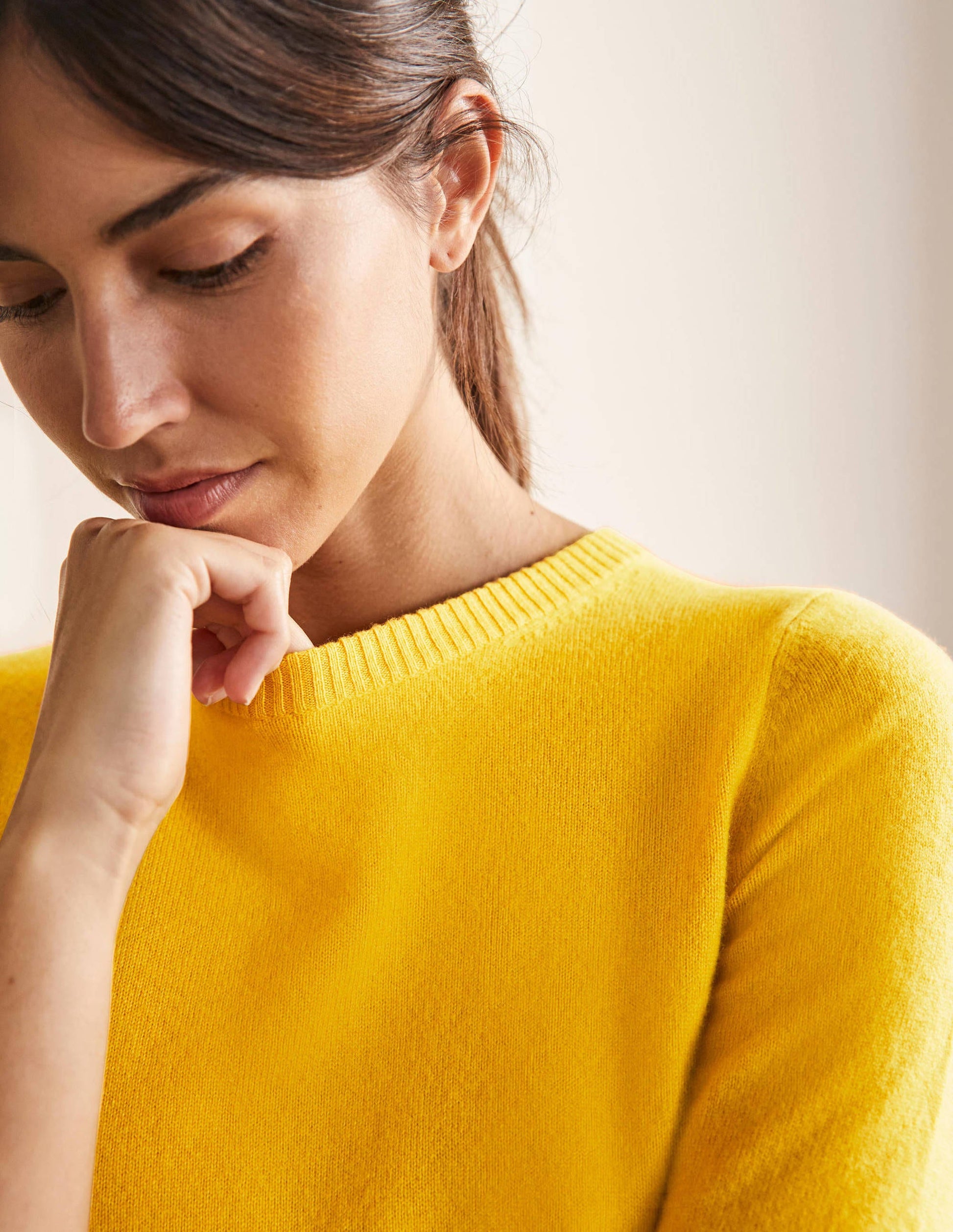 Cashmere Knitted Top-Citrine Yellow-2