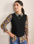 Cashmere Knitted Tank Top-Black