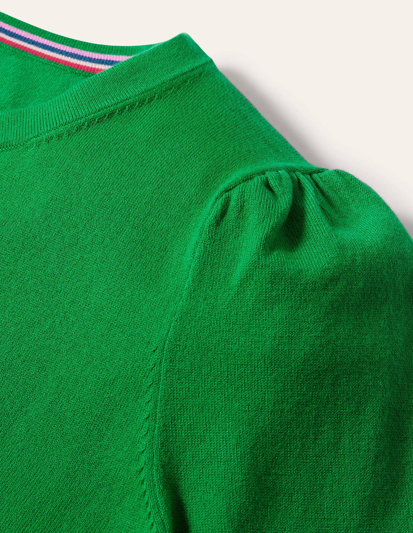 Cotton Crew Neck Jumper-Highland Green
