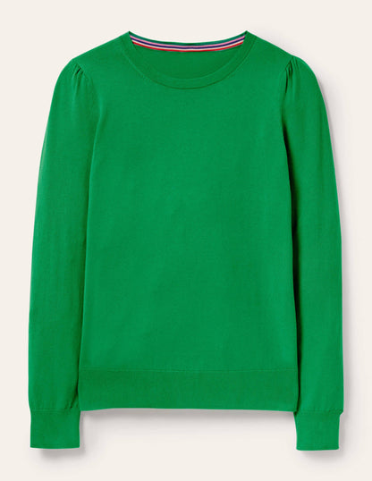 Cotton Crew Neck Jumper-Highland Green-6