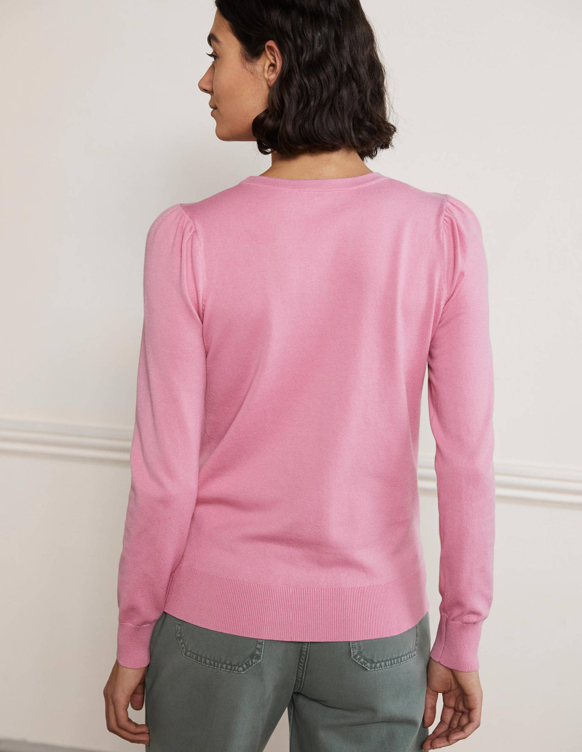 Cotton Crew Neck Jumper-Posy Pink-3