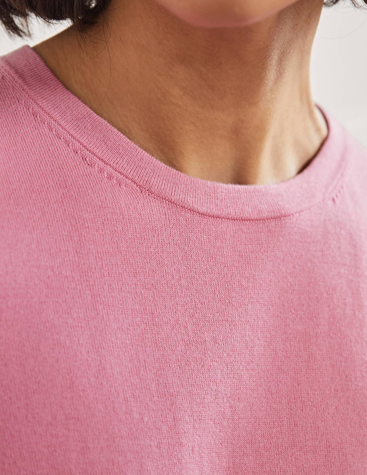 Cotton Crew Neck Jumper-Posy Pink