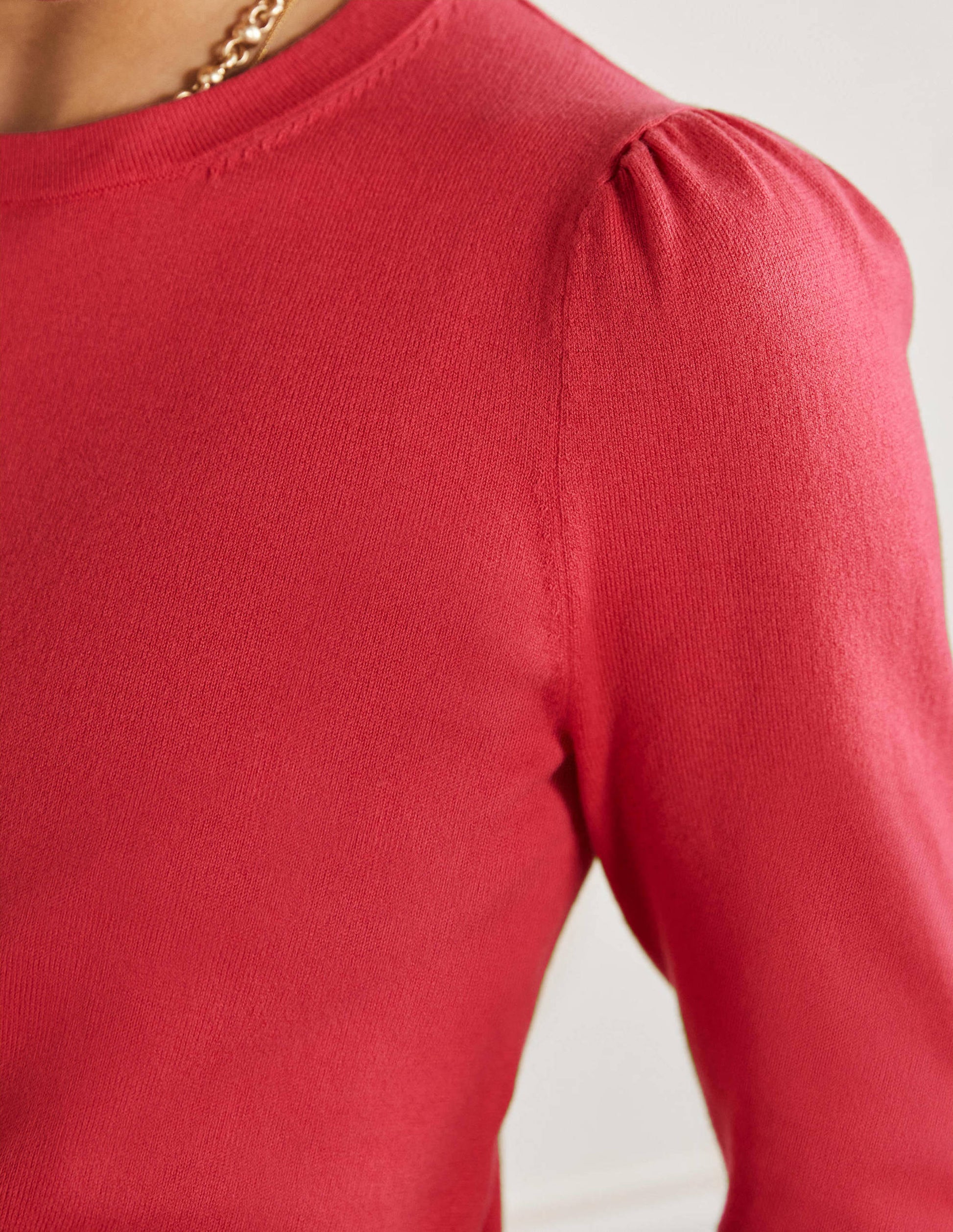 Cotton Crew Neck Jumper-Radish-2