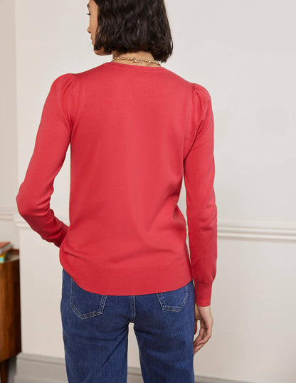 Cotton Crew Neck Jumper-Radish-3