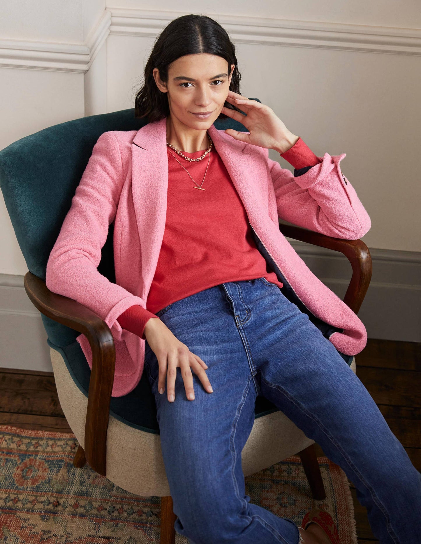 Cotton Crew Neck Jumper-Radish