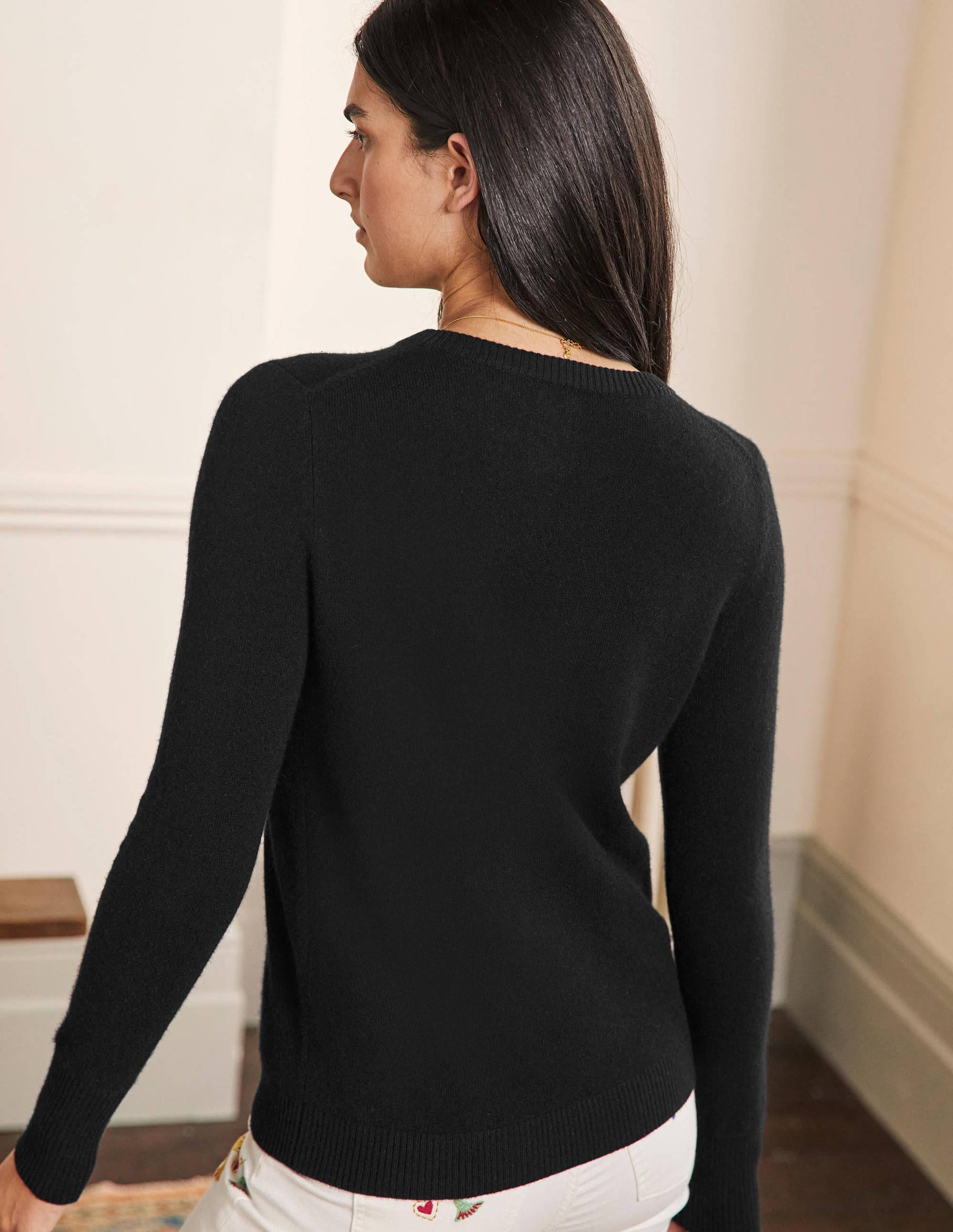 Cashmere Crew Neck Jumper-Black-3