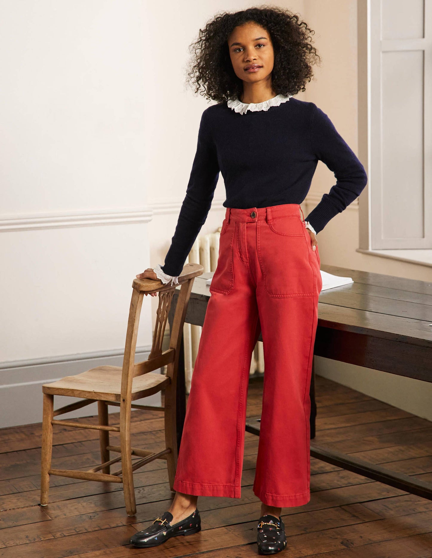 Cashmere Crew Neck Jumper-Navy