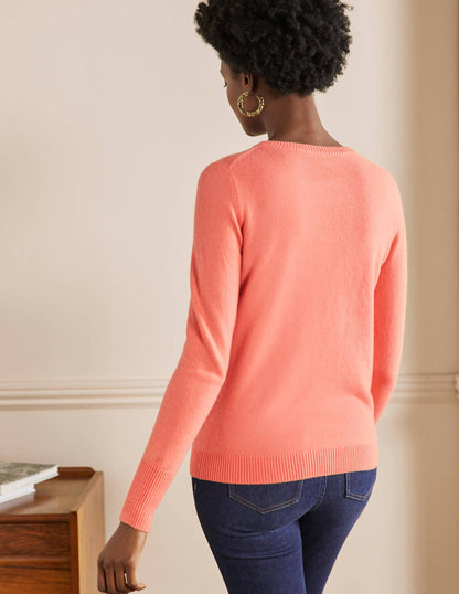 Cashmere Crew Neck Jumper-Chalky Coral-3