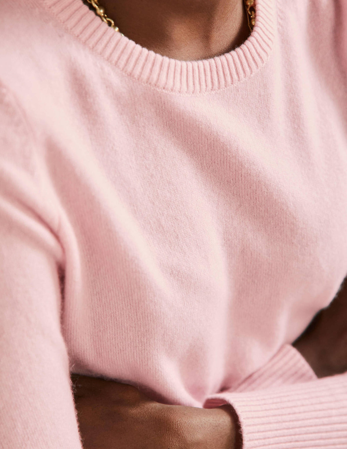 Cashmere Crew Neck Jumper-Pink Blush - Image 2