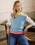 Fiona Tank-Dusty Blue Colourblock