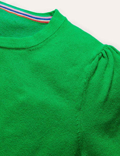 Cotton Crew Knitted Top-Highland Green-5