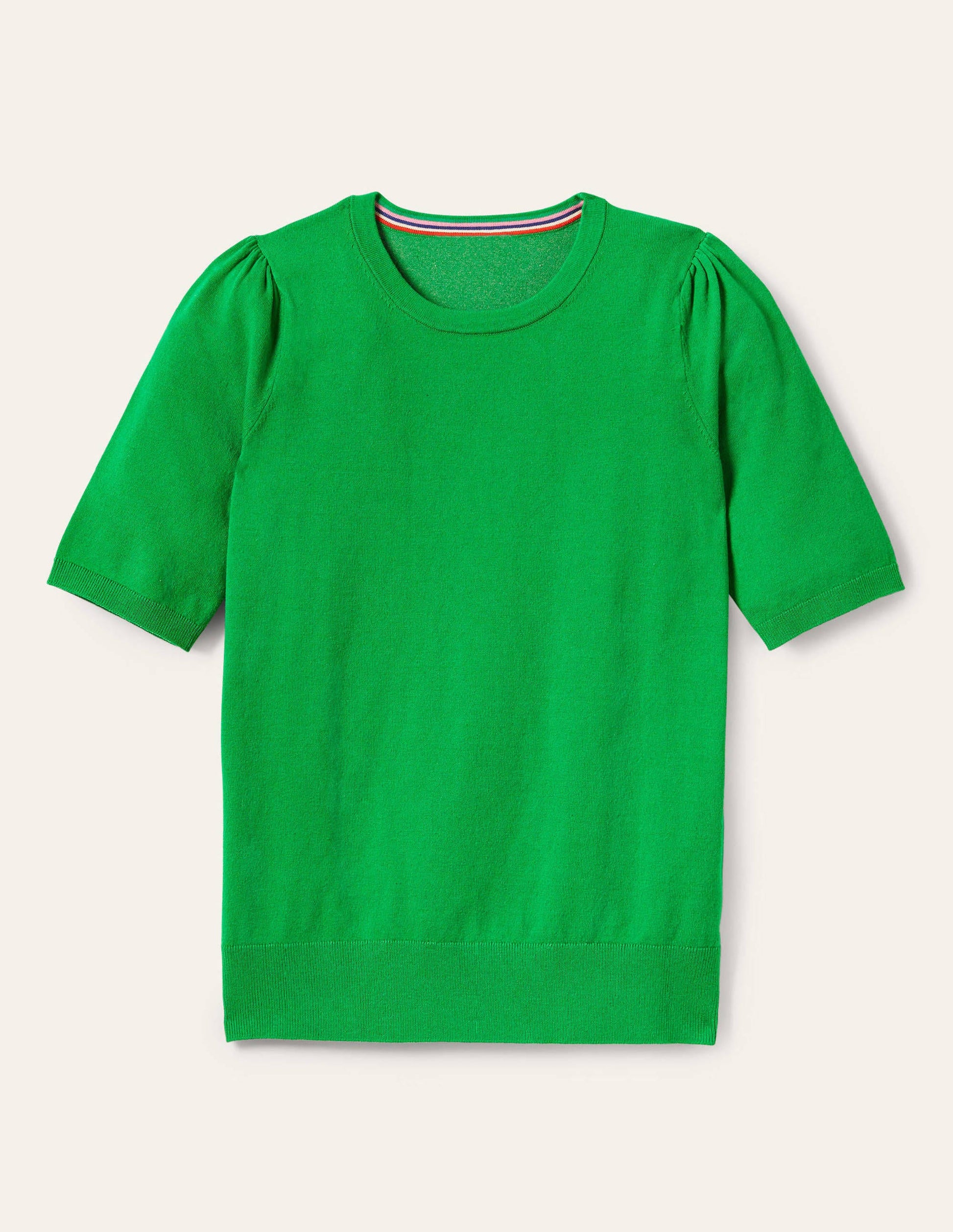 Cotton Crew Knitted Top-Highland Green-6
