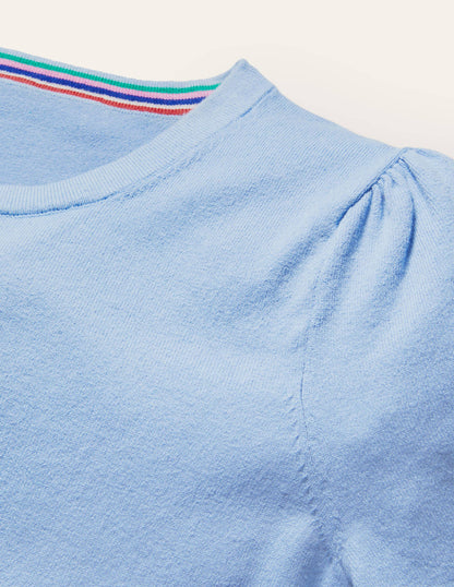 Cotton Crew Knitted Top-Dusty Blue-5