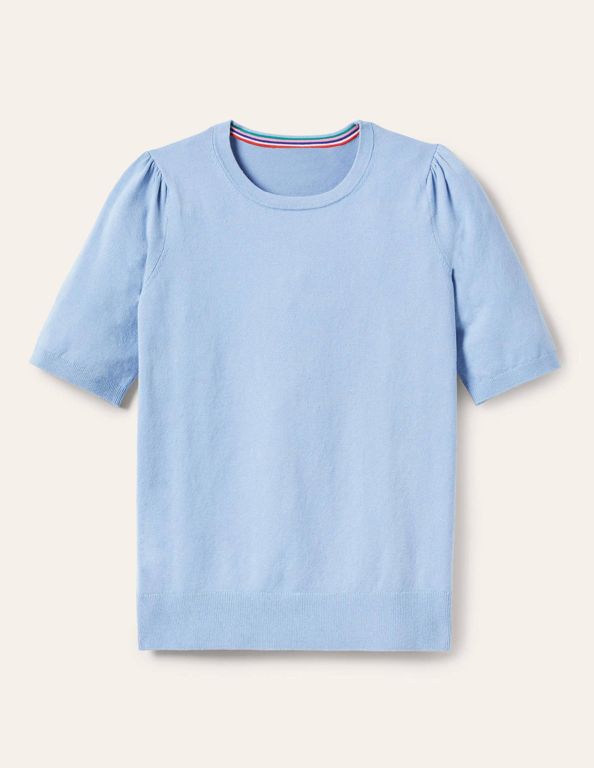 Cotton Crew Knitted Top-Dusty Blue-6