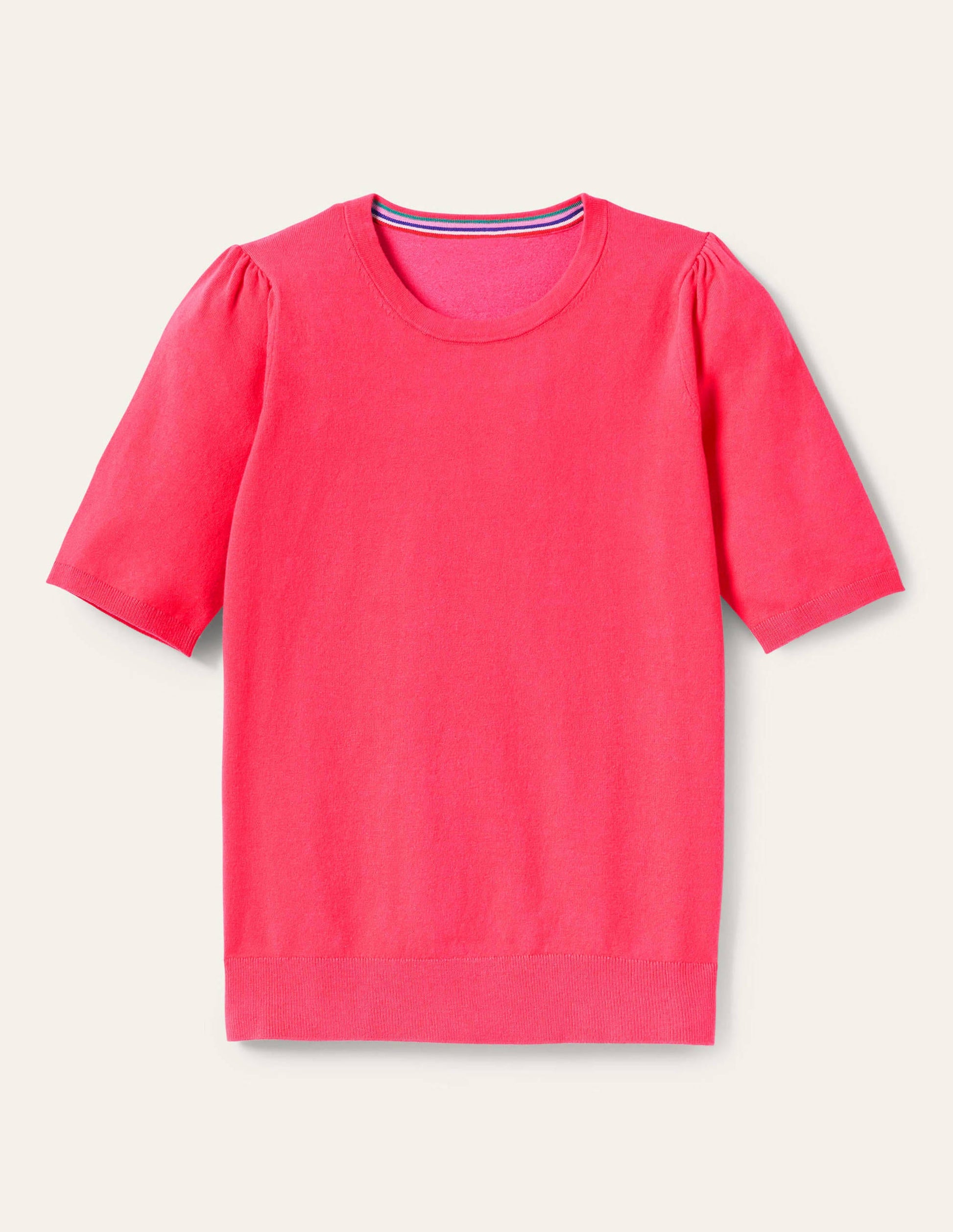 Cotton Crew Knitted Top-Radish-6