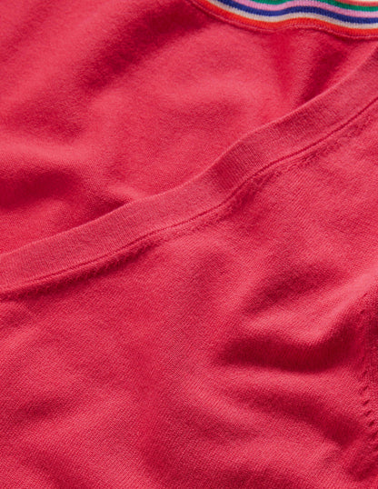 Cotton V-Neck Jumper-Radish-5