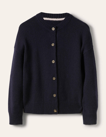 Chunky Cashmere Cardigan-Navy-5