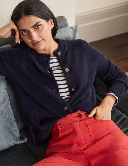 Chunky Cashmere Cardigan-Navy-4