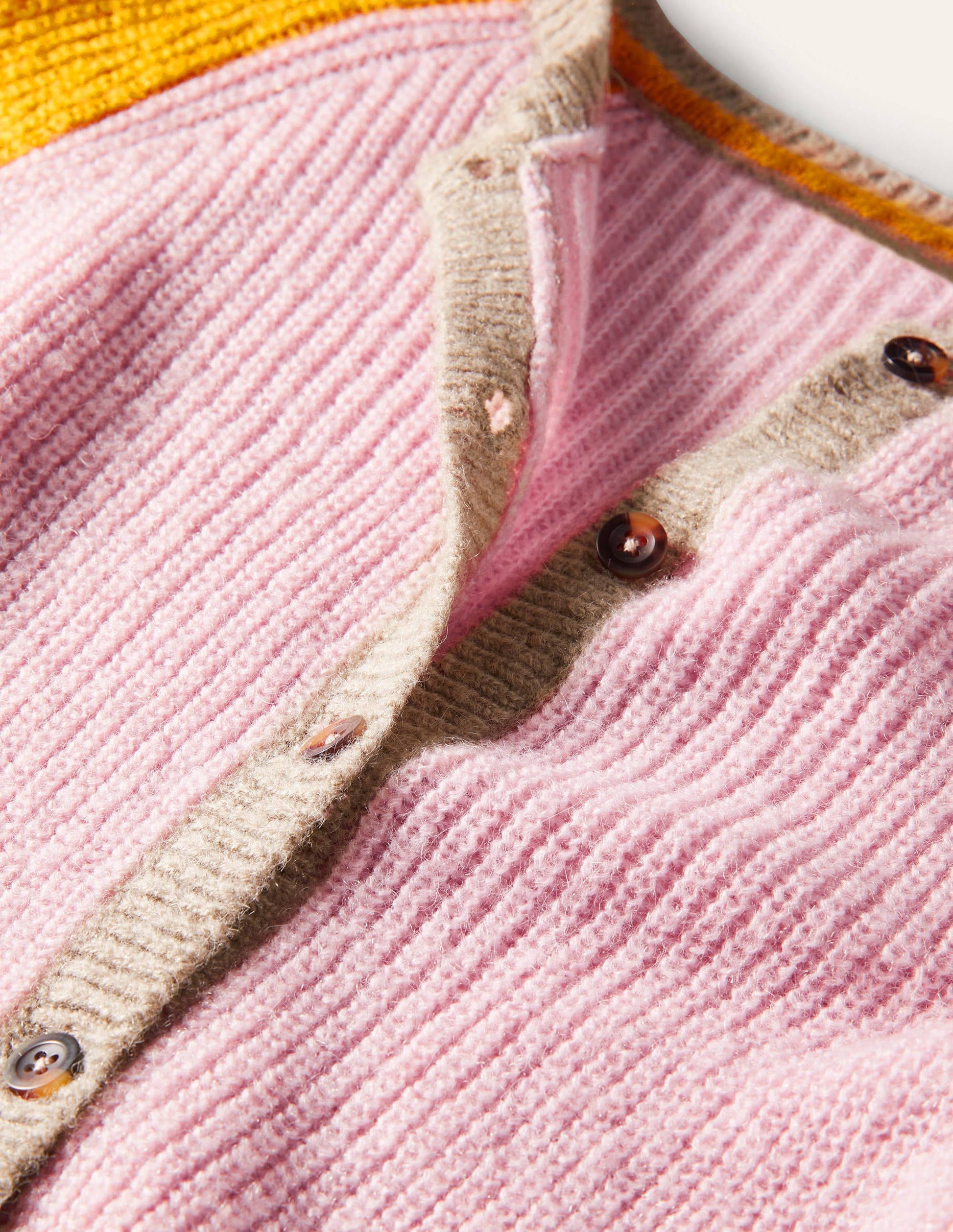 Fluffy Colourblock Cardigan-Milkshake, Olive Oil-3