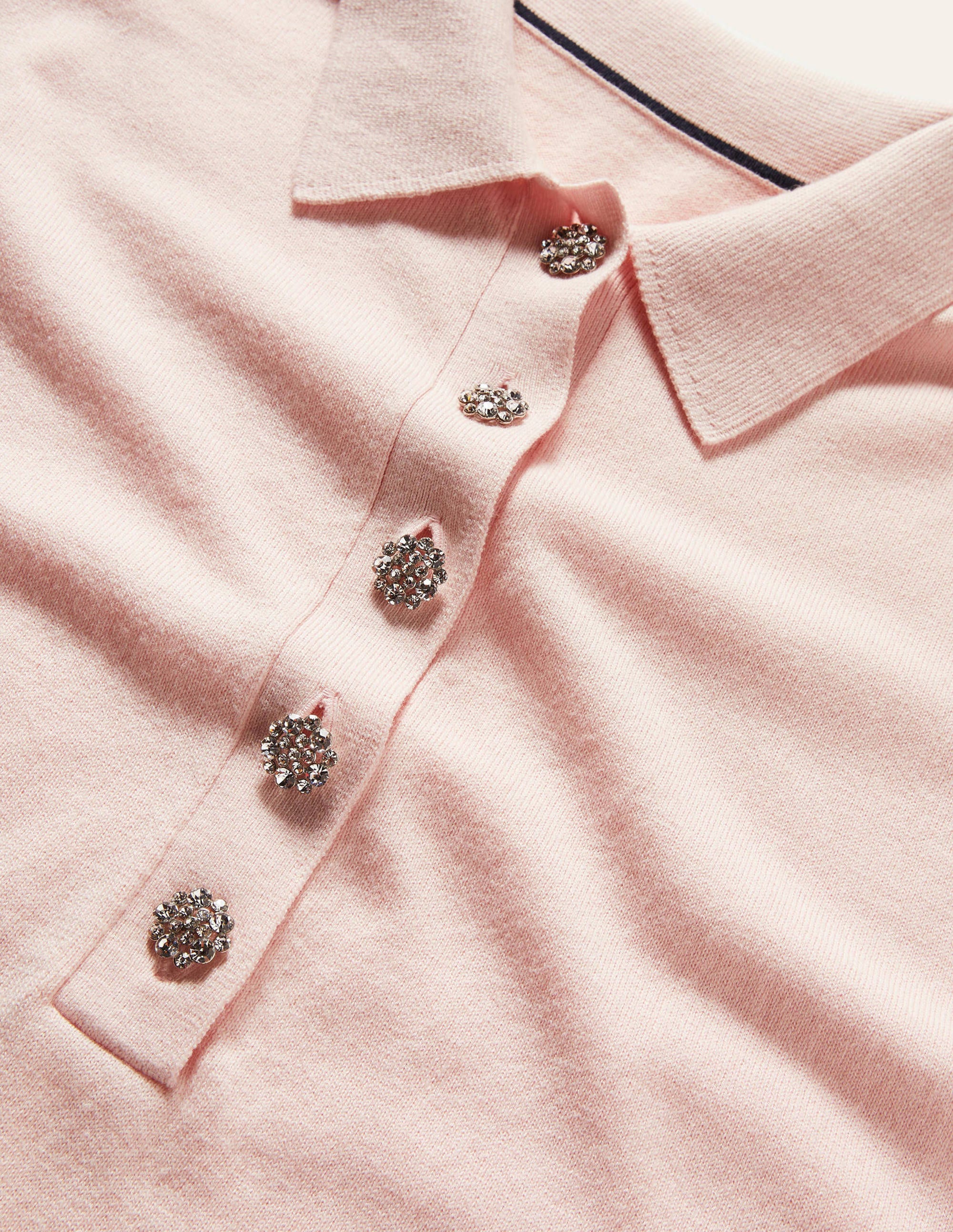 Jewelled Button Rugby Jumper-Milkshake - Image 6